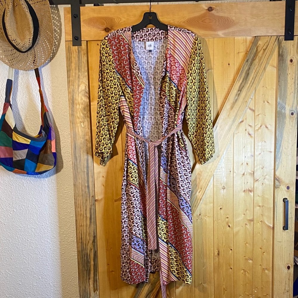 CAbi Multicolor Geometric Long Sleeve Jacket